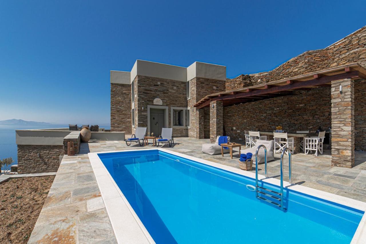Acron Andros - Luxury Villa With Private Pool Korthio Ngoại thất bức ảnh