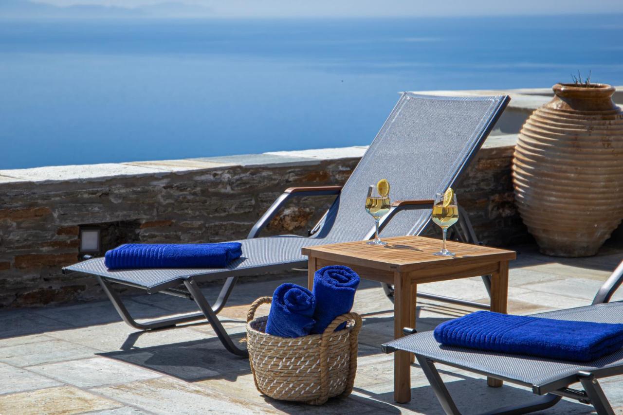 Acron Andros - Luxury Villa With Private Pool Korthio Ngoại thất bức ảnh