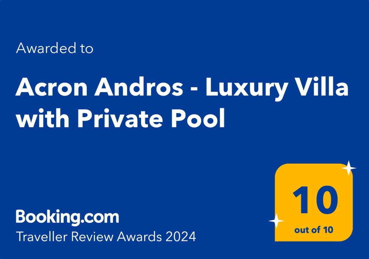 Acron Andros - Luxury Villa With Private Pool Korthio Ngoại thất bức ảnh